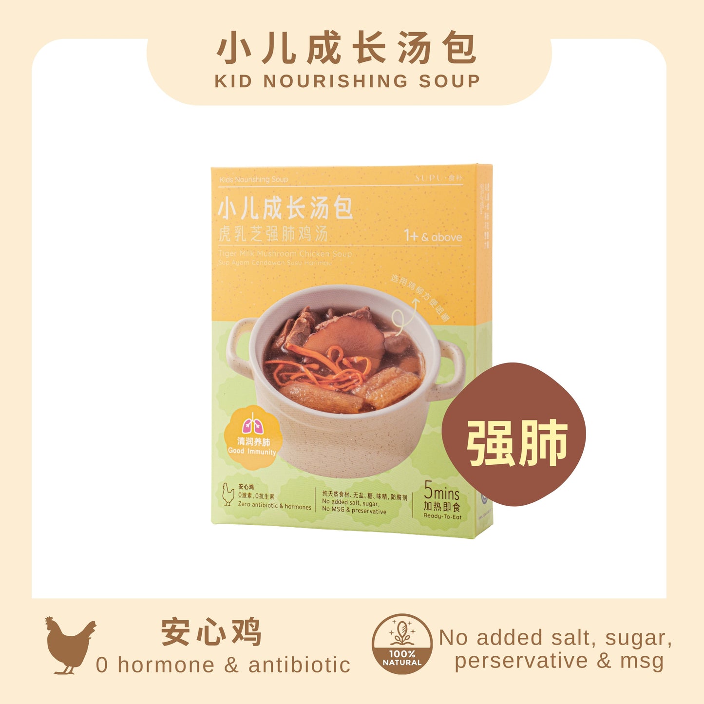 『小儿成长汤包』虎乳芝强肺鸡汤 TIGER MILK MUSHROOM CHICKEN SOUP
