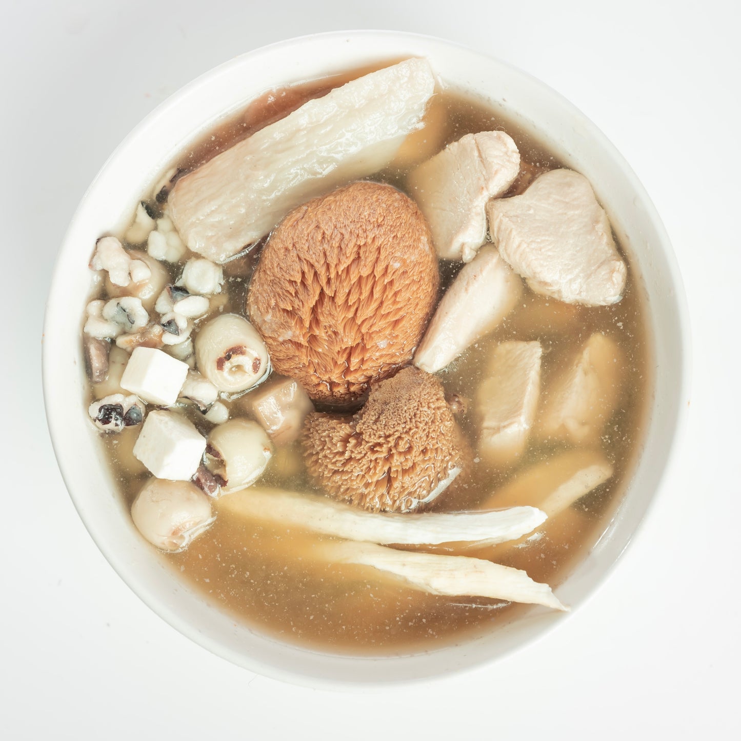 猴头菇四神鸡汤 HERICIUM MUSHROOM SI SHEN CHICKEN SOUP